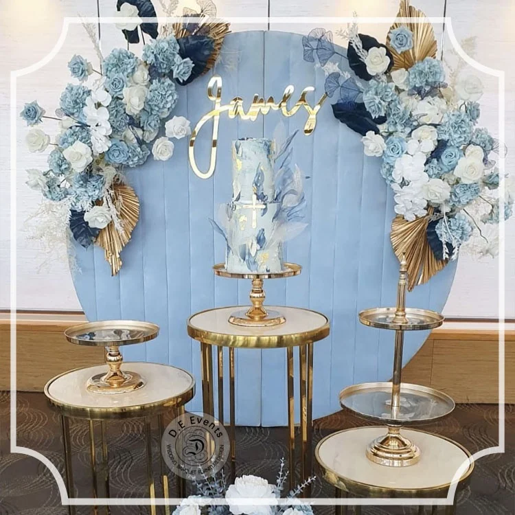 Wedding supplier wholesale sale gold color square flower metal stand wedding arch door backdrop
