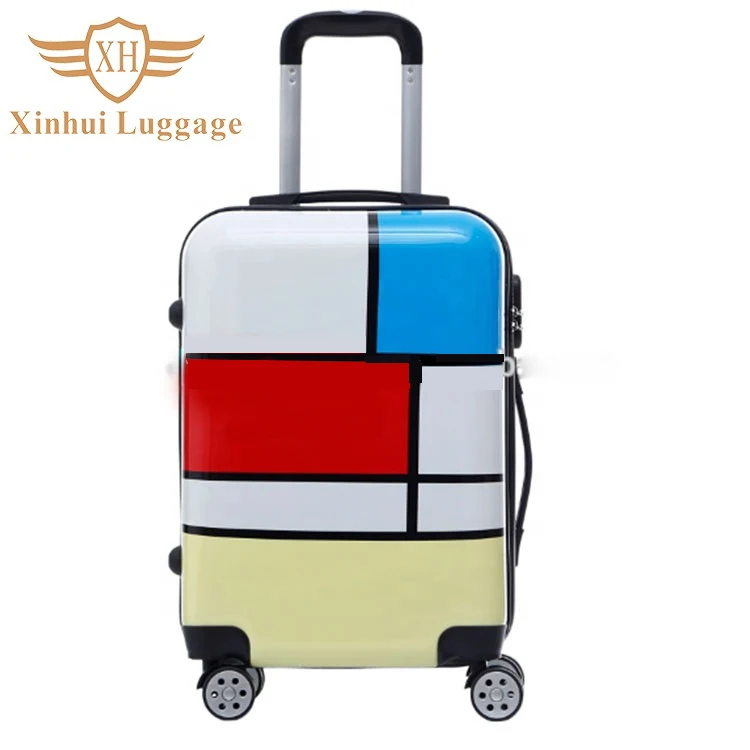 Custom made luggage printed suitcase travel airport oem luggage