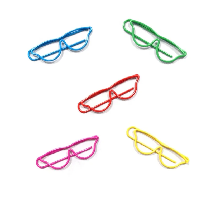 unique colorful eyeglasses shaped paper clips for office stationery gift sets eye health care advisement supplies 30 pcs per box