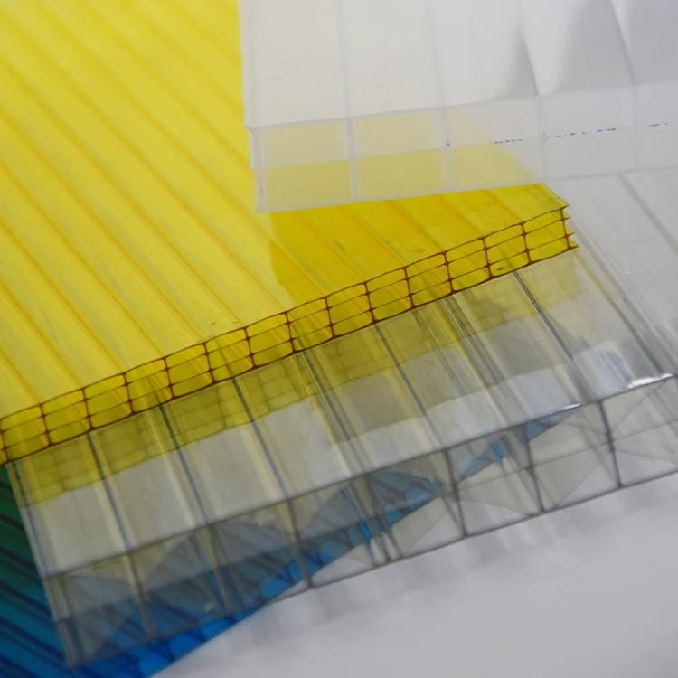 Factory supplier four layers anti -uv hollow polycarbonate sheet 20mm 30mm for greenhouse