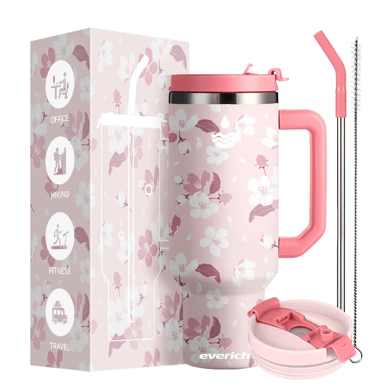 40oz ODM Tumbler with Handle ODM Double Wall Thermal Insulated 304 Stainless Steel Tumbler With Handle