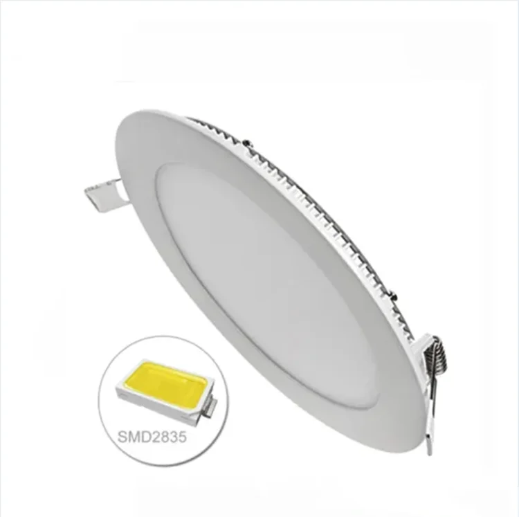 2023 AC85-265V Novelty Ultrathin 18w  Round Led Panel Lights Ceiling Downlights Recessed Surround White Shell LED Driver