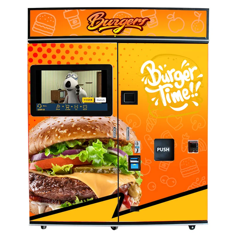 Burger-vending-machine Hot Burger Sandwich Vending Machines Burger Cooking Vending Machine Automatic