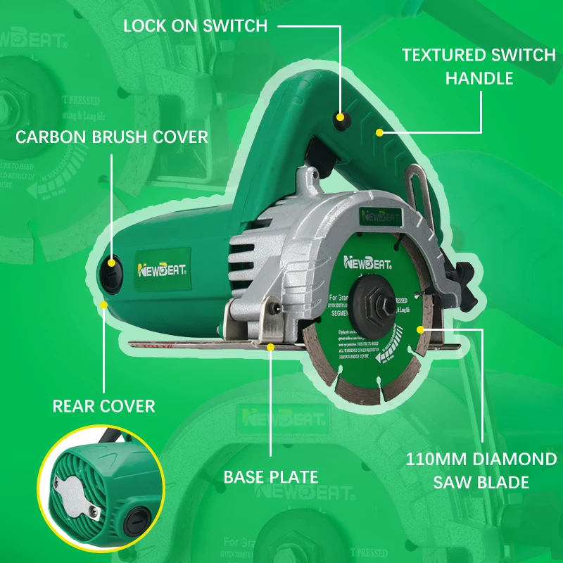NewBeat 1300W CM4SB Concrete Cutting Tile Stone Cutting Power Tools Electric Marble Cutter Machine