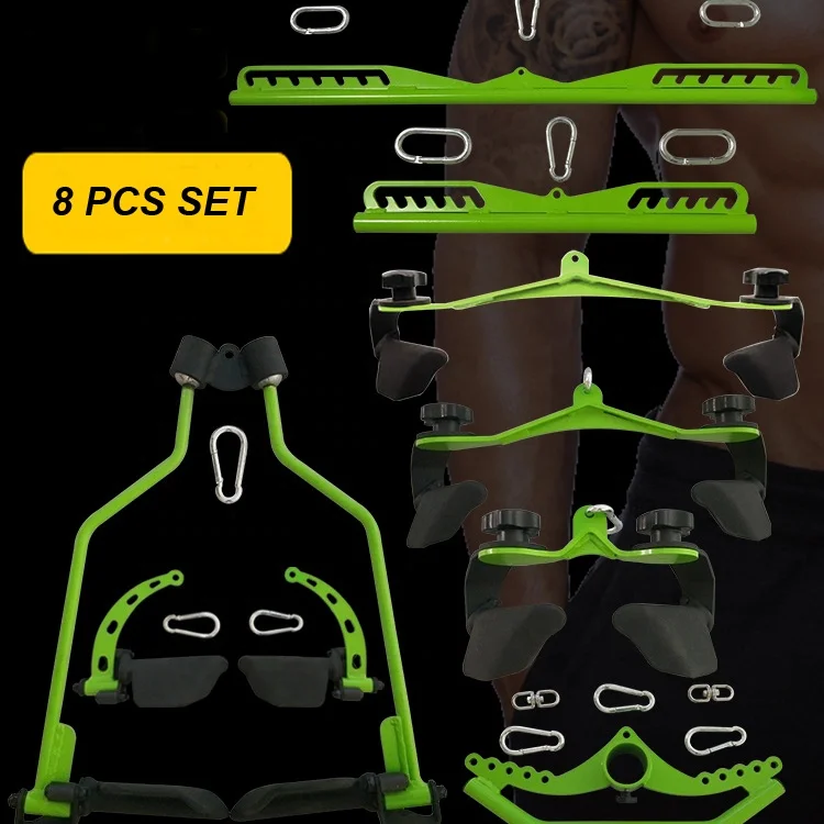 Gym Fitness Equipment RO-T8 Mag Light Handles Short Bar Long handle Bar pull down exercise bar crossover handle