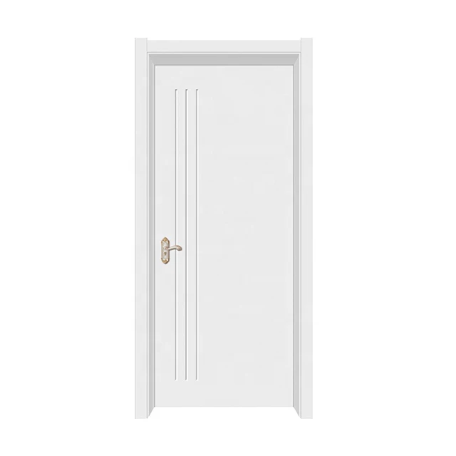 China professional water proof customized size interior white pvc wpc polymer room door for israel market with lock price