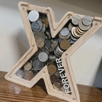 Hot Sale Piggy Money Safe Coin Bank Wood letter piggy bank money boxes Wooden Piggy Bank