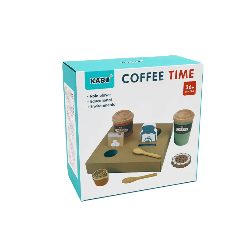 New Pretend Play Coffee Cup Toys Wooden Play Kitchen Accessories Educational Toy For Children Gift