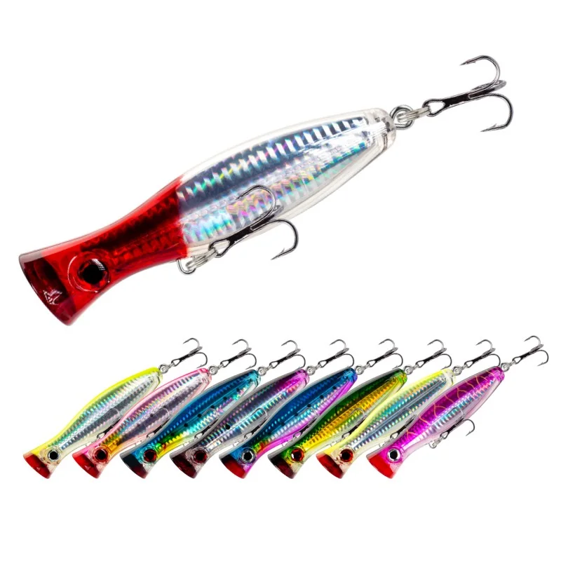 New Style 12.5cm 40g Fishing Lure Wobblers Big Mouth Popper Lure Top Water Carp Floating Gear Lures Big Game Trolling Bait