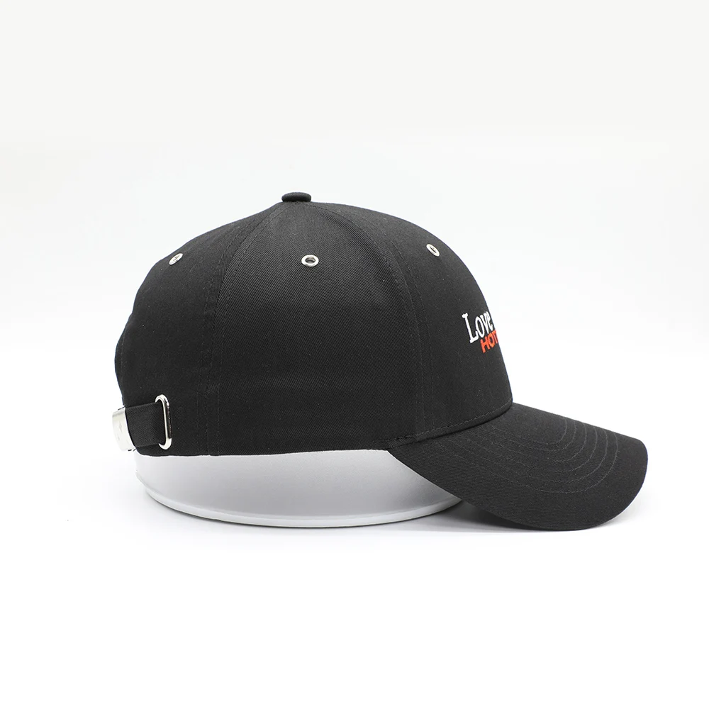 Meidiney BSCI Manufacture Custom 6 Panel Mens Plain Black Embroidery Logo Baseball caps
