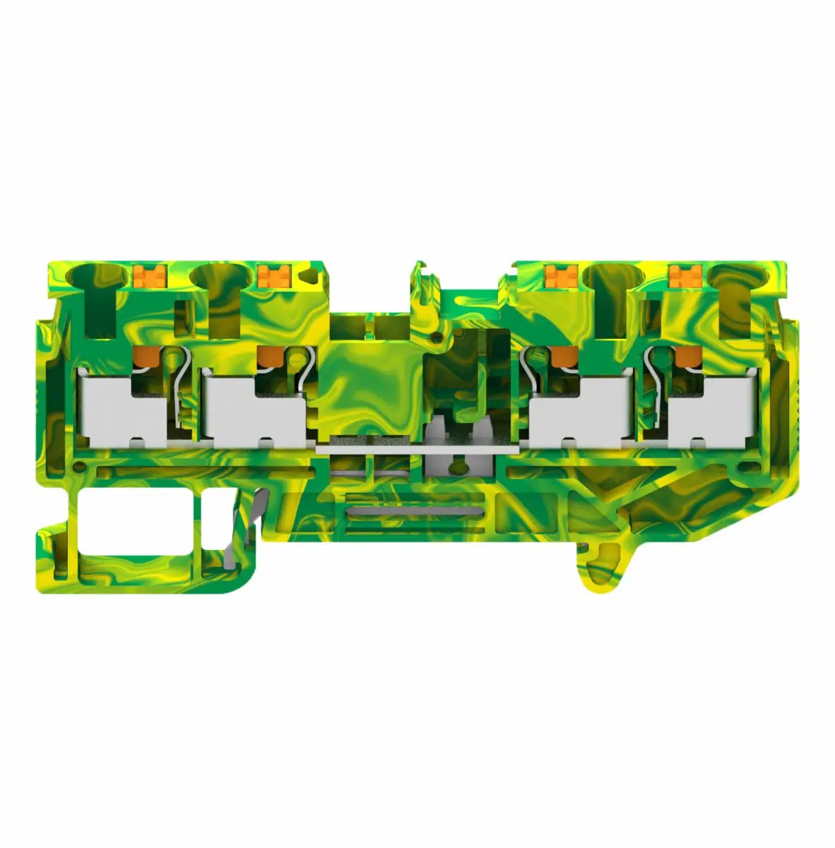 Ground/UK/Din rail GUV Push/Push-in/UK Spring Terminal Block (GUV4-104-PE)