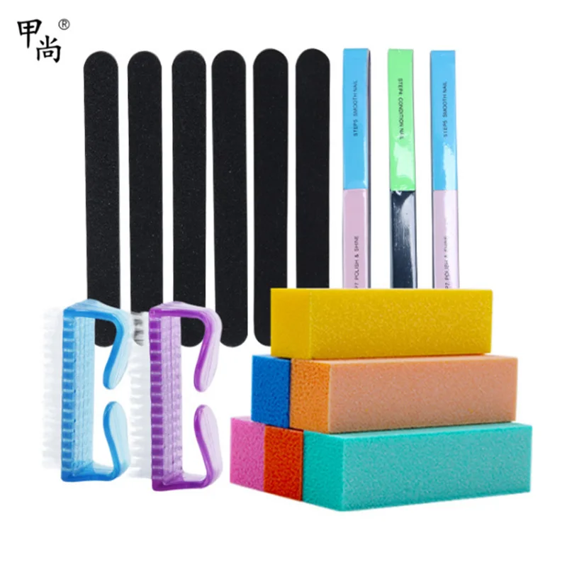 Factory direct nail tools set cattle horn brush nail file tofu pieces nail Polish bar set