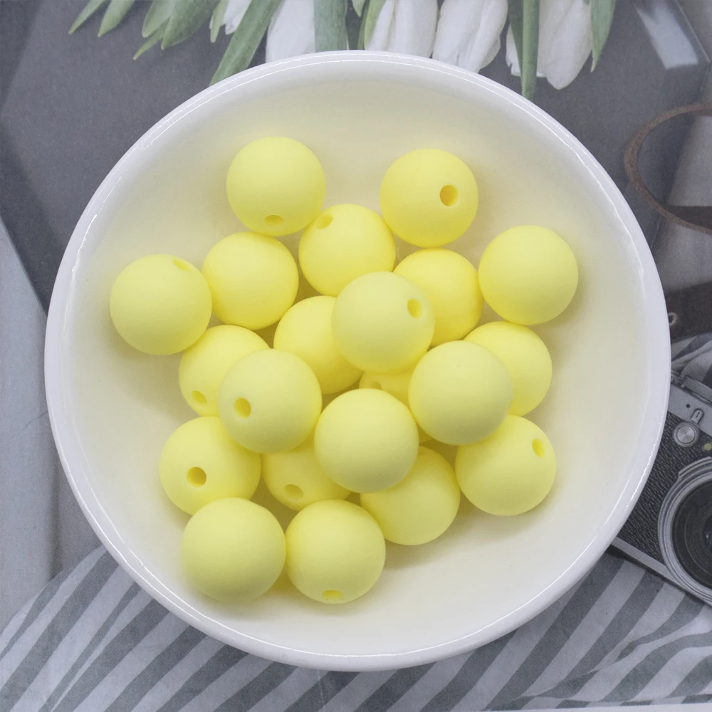 Factory Price food grade 9mm 12mm 15mm 20mm round shaped soft silicone baby teething beads