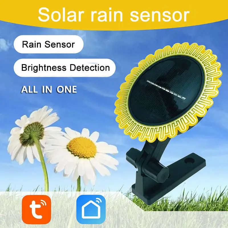Tuya Smart Home 2-In-1 Rain Sensor Light Intensity Detection Solar Charging Zigbee Rain And Light Sensor