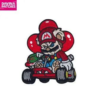 Custom Applique Anime Patches Bear Grizzly Embroidered Patches Badge Decorative Appliques with Hook and Loop Backing