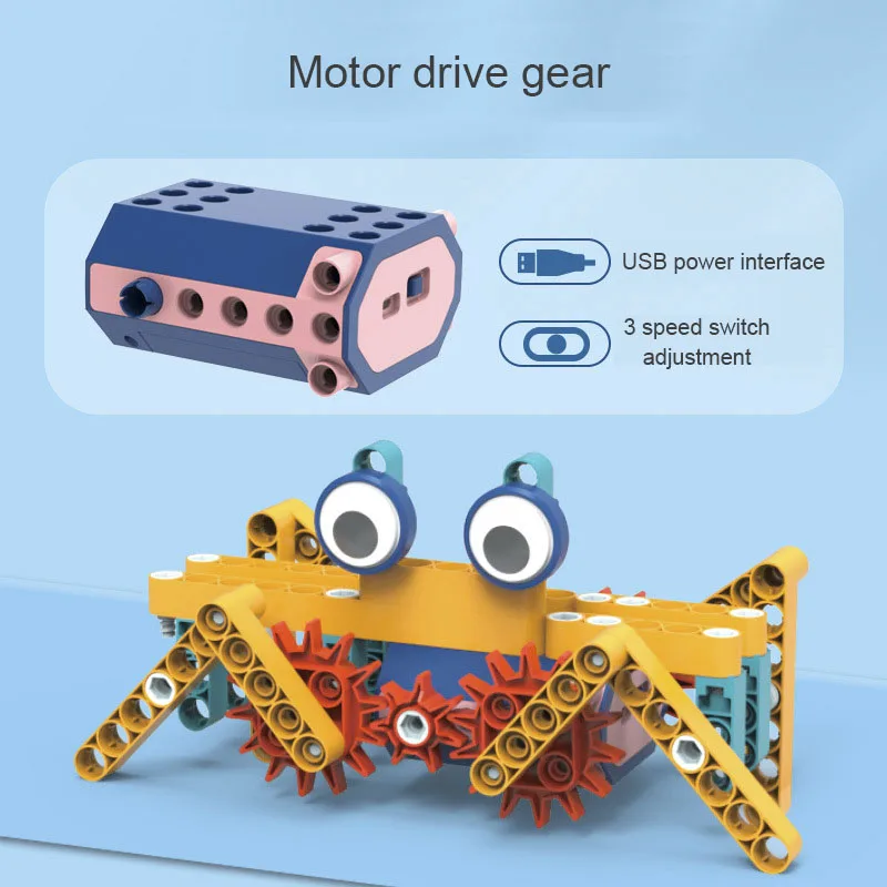 116Pcs Electric Mechanical Gear Building Blocks For Children Science Education Large Particle Assembly Educational Toys Boys