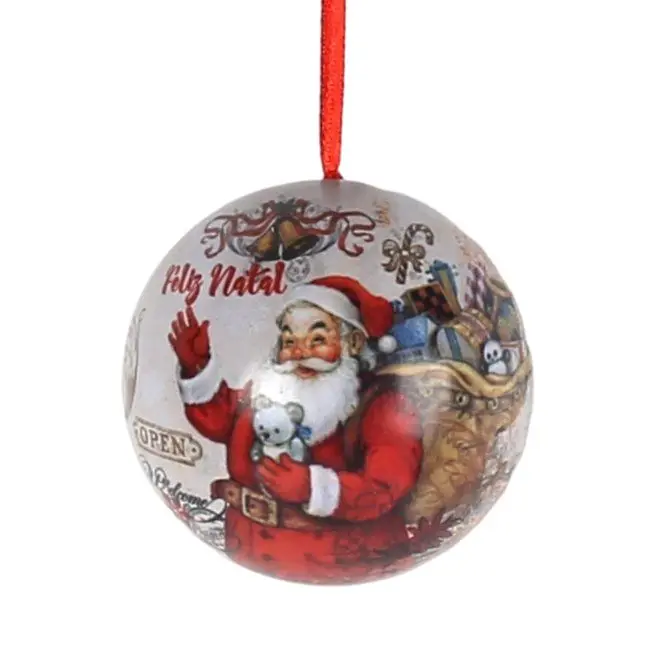 Christmas Tree Decoration Supplies Metal Crafts Cartoon Pattern Light Christmas Ball