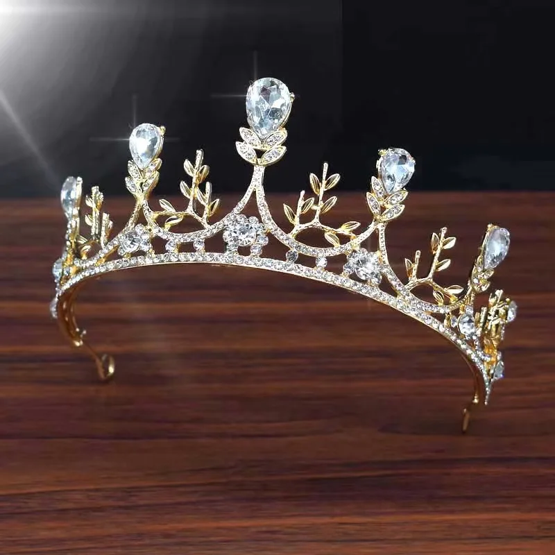 Handmade Crown Crystal Drop Diamond Wedding Bridal hair accessories