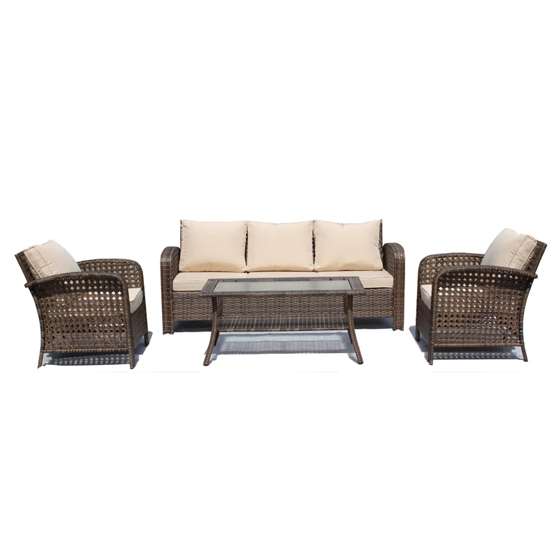 High Quality Grey 5 Seater Rattan Garden Furniture Garden Sets Rattan Safa Set
