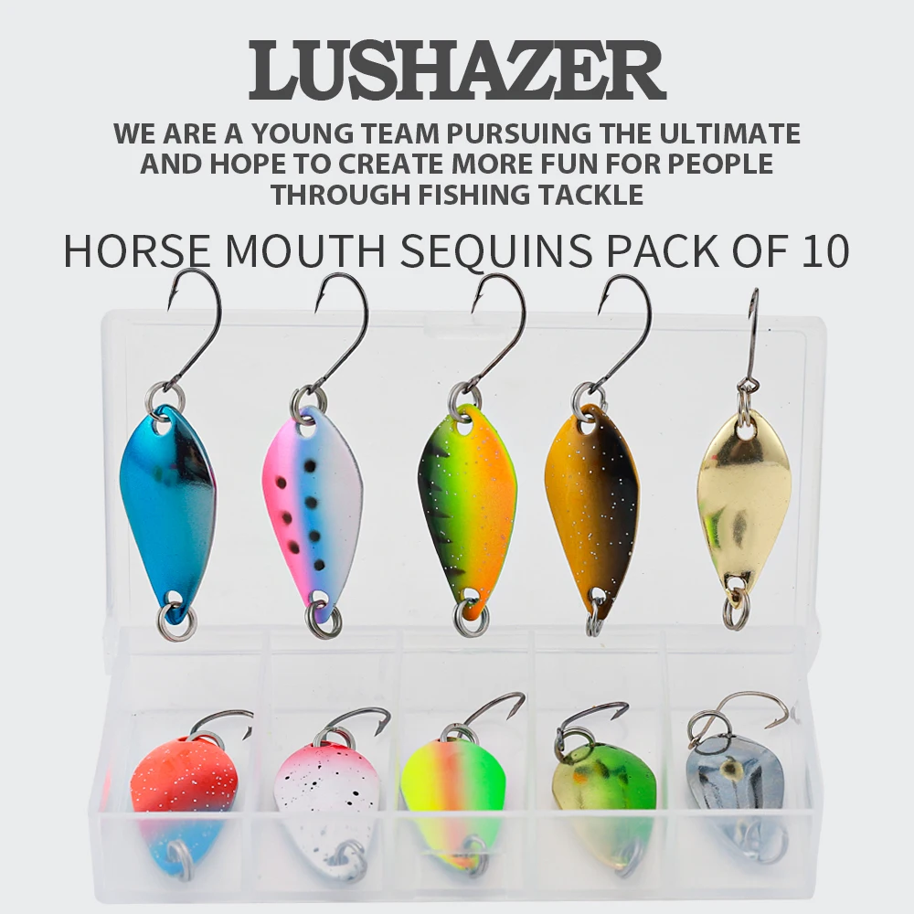 10pcs/box metal bait 2.5g/3.5g/5.5g  trout lure fishing spoons bulk fishing spoon