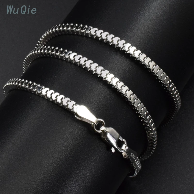 Wuqie Hot Sale 2.4mm Width 925 Sterling Silver Soft Square Snake Chain For Pendant Necklace Jewelry