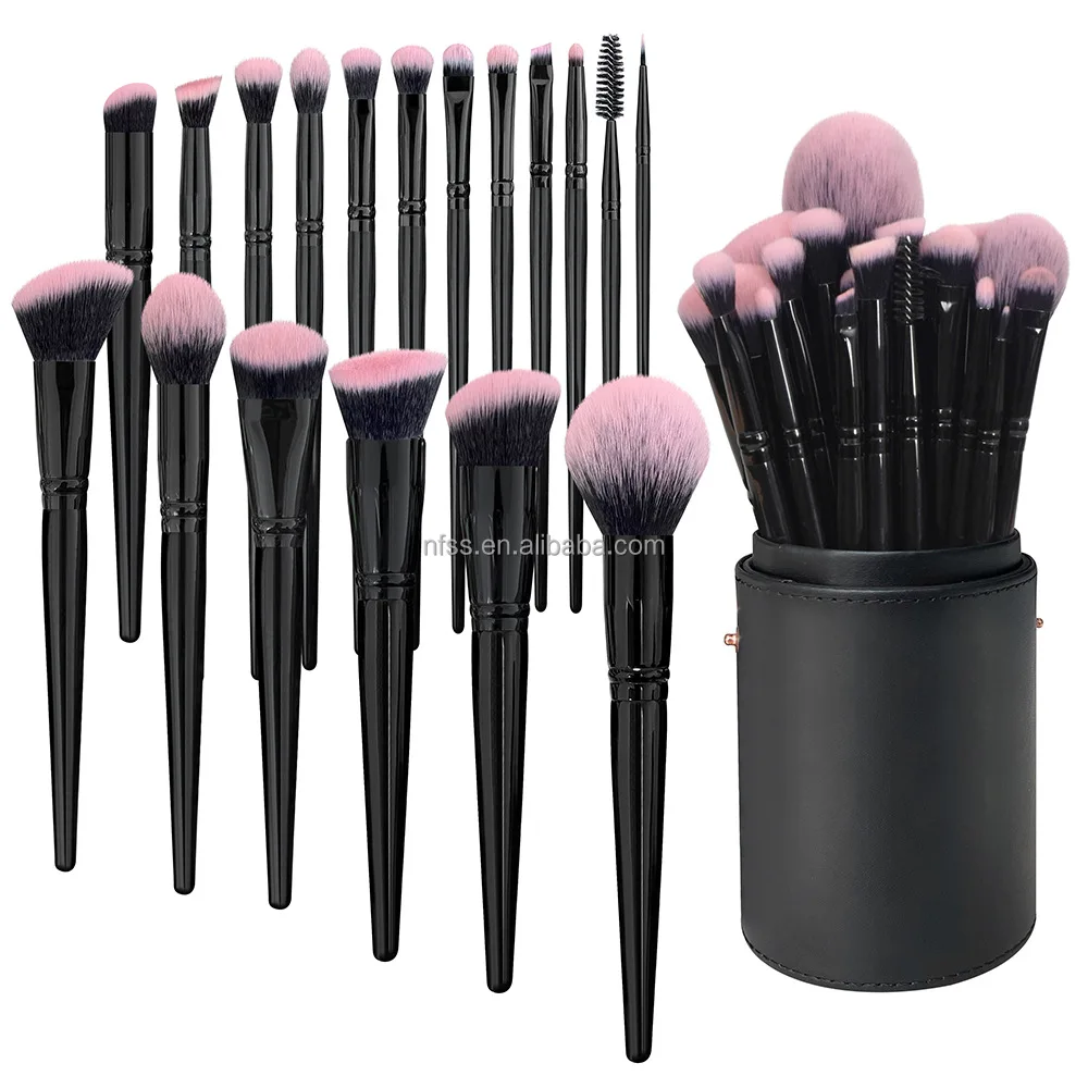 Wholesale 18 pcs Luxury Professional  Cosmetic Brushes Set Tool Custom Logo Make Up High Quality Makeup Brushes Set With Bag