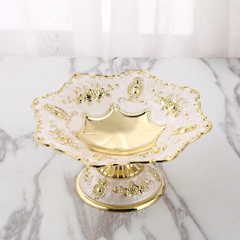 Custom Luxury Creative Nut Fruit Glass Plate With Metal Tray