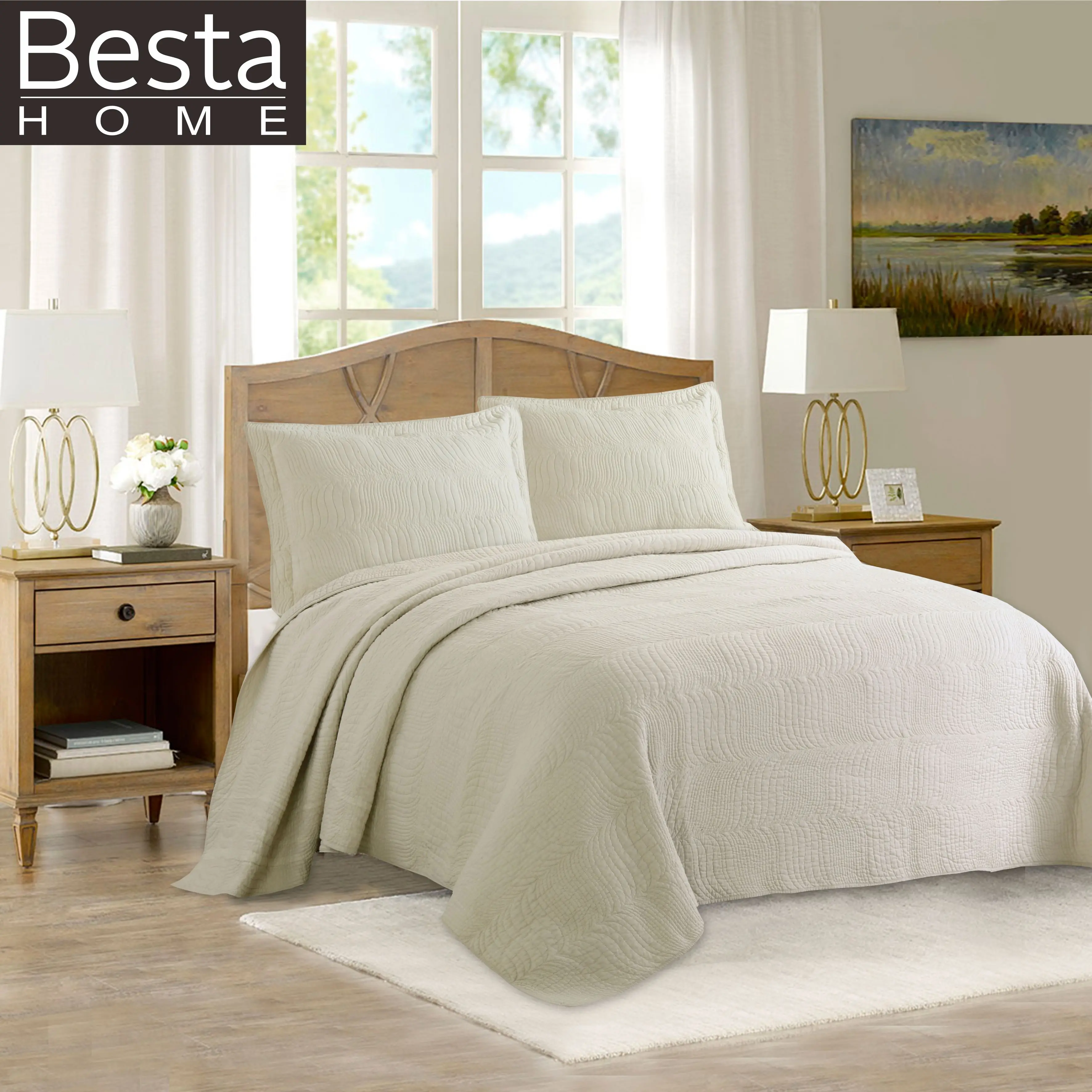 Besta Hot Sales in Eastern Europe Manufacturer Professional Quilted Bedspread Bedding Set