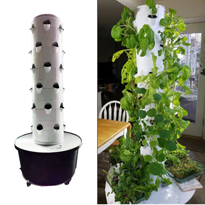 2022 Hydroponics Tower Grow System Growing Kit 6/8/10 Layers 36/48/60 Plants Site NFT