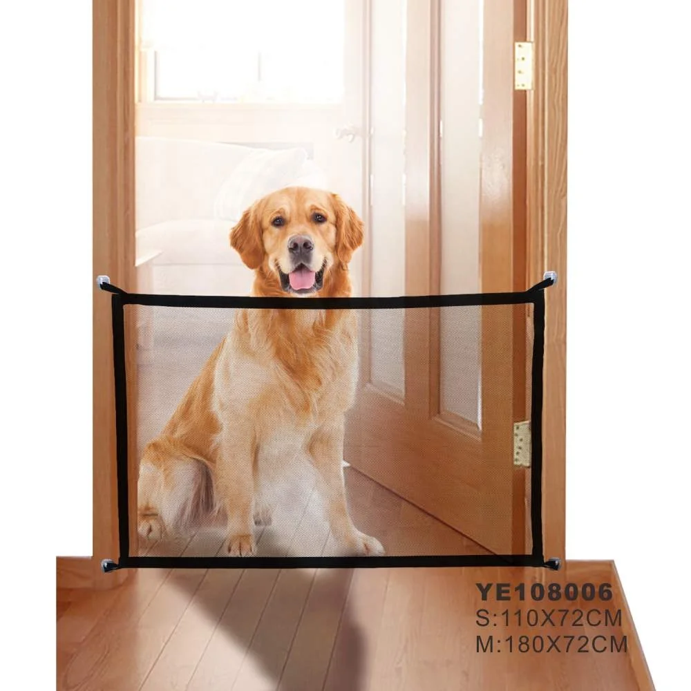 Durable Indoor Outdoor Lightweight Portable Mesh Fabric Magic Safety Baby Cat Dog Pet Gate