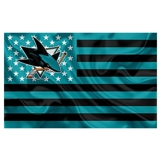 High Quality NHL Flag Custom Printed 3X5ft 100% Polyester Double Sided San Jose Sharks Flag