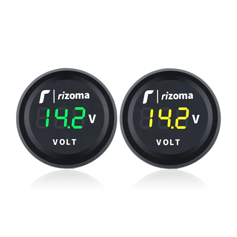 Refit car battery voltmeter DC LED digital display 12V motorcycle round voltmeter detector 12V