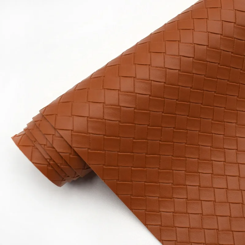 weaved popular Vinyl Rexine PVC Synthetic Leather Fabric Faux Leather For Car Mat  Upholstery forBags
