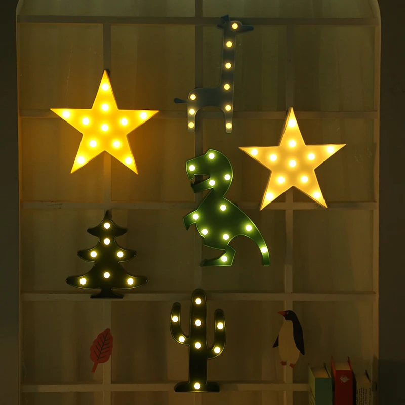 Cool Dinosaur Shaped Wall Stand Decor Led Marquee Sign for Boys Kid Gift Night Lamp Indoor Birthday Wedding Party Decoration