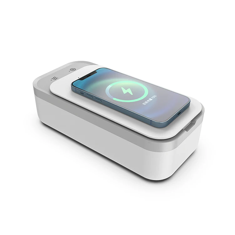 wholesale UV cell phone Cleaner with ultrasonic glasses cleaner 10W mobile phone Wireless Charging