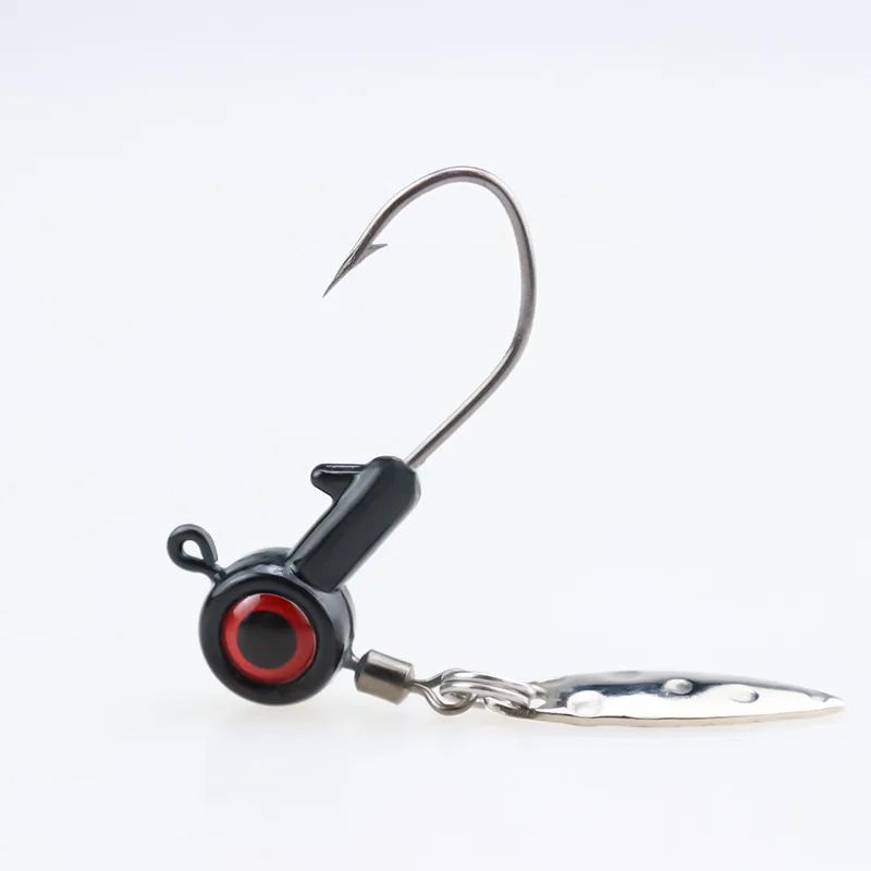 5pcs Metal Jig Head Jigging Lures 5Color Lead Head Spinner Blade Ball Fishing for Bass Trout Crappie for River Lake Fishing