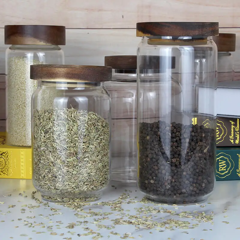 Supplier Wide Mouth Round Borosilicate Glass Storage Jars For Kitchen Canisters Canisters