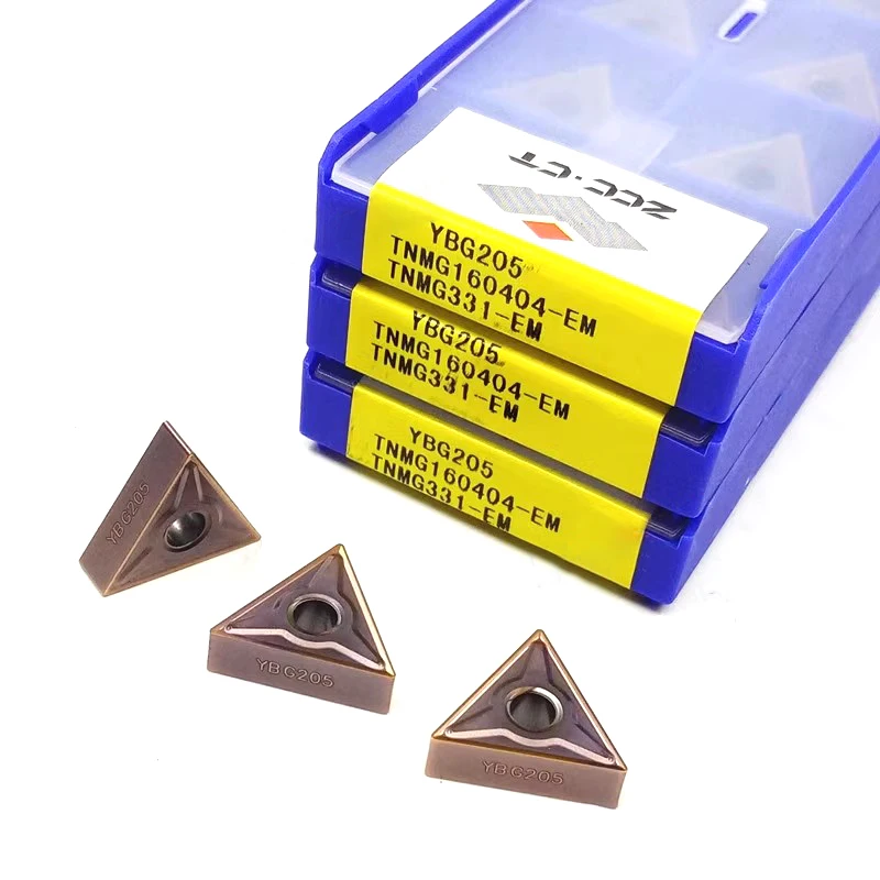 ZCC.CT tungsten carbide insert CNC triangular blade TNMG160404-EM YBG205 stainless steel processing