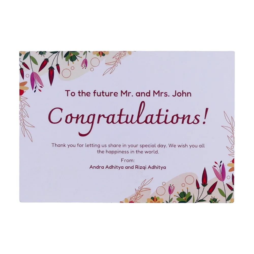 Creative Half-Fold Blessing Greeting Card Simple Fashion English Card Flowers Bouquet Hanging Card Message Postcard