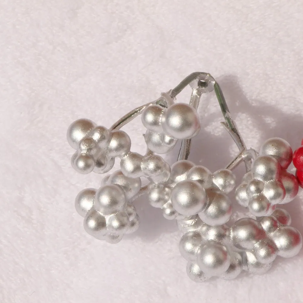 Artificial Golden Berry Picks Stems 3 Forks Christmas Berry Branches Floral  for Christmas Tree DIY Craft Wedding Home Decor