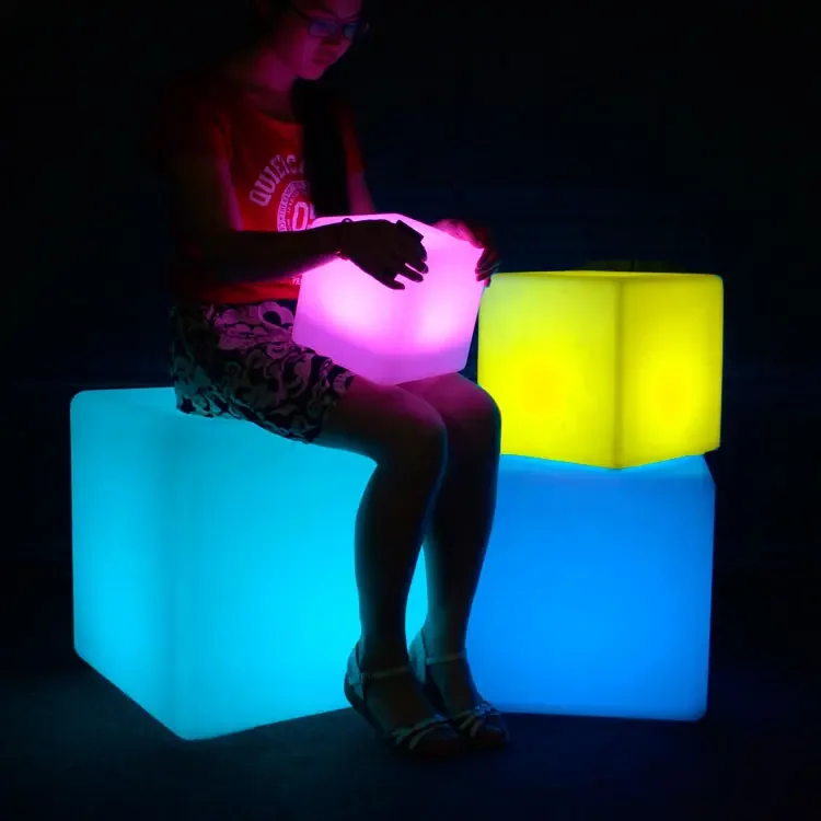 Rechargeable Waterproof Outdoor Led Furniture Glowing Chair Ice Cube Light Led Led Light up Cube Table Led Cube Light