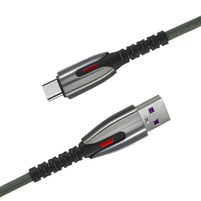  Новый плетеный кабель из цинкового сплава 3A для быстрой зарядки usb type c с передачей