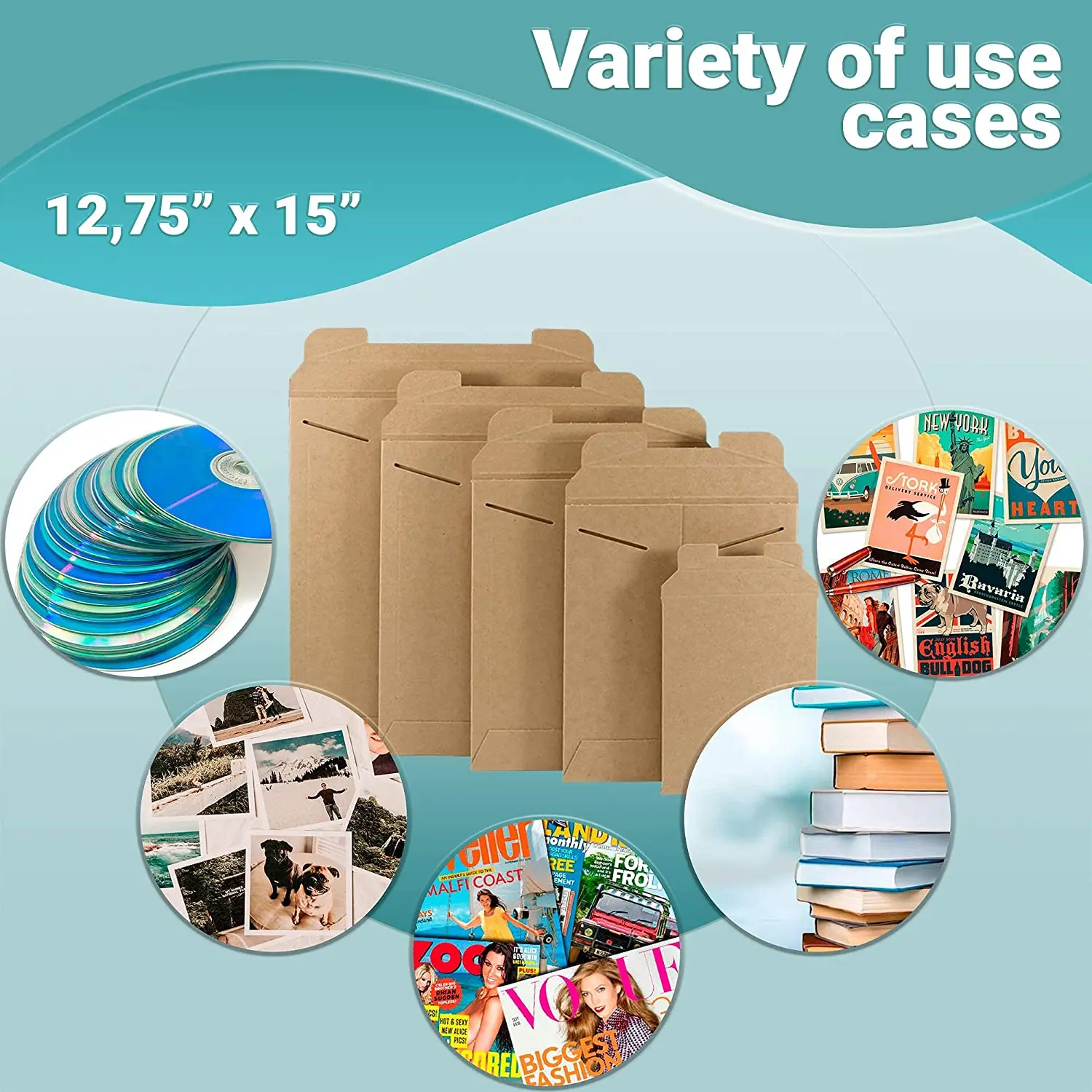 Kraft Chipboard envelopes Locking tab Closure Rigid Paperboard mailers No Bend documents Photos Diplomas Ideal for CD VD booklet