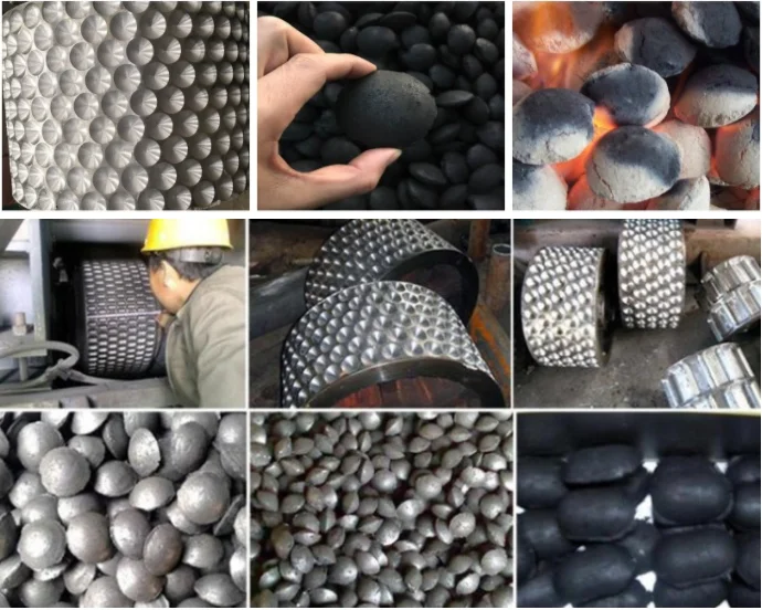 Hydraulic Roller Type Coconut Shell Charcoal Powder Ball Press Machine Pillow Shape Wood Sawdust Charcoal Making Machine