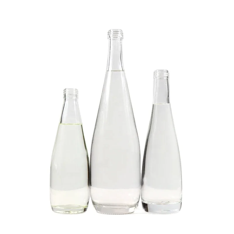 Классические стеклянные бутылки с длинным горлышком для крепких напитков 330 мл 500 750 плоские виски бурбона джина текилы бренди энергетических