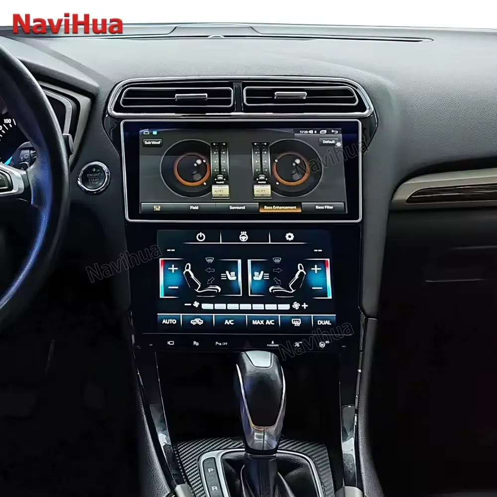 Панель управления NaviHua с двумя экранами Android и AC для Ford Mondeo 2013 2019 приборной панели автомобиля мультимедийный плеер стерео
