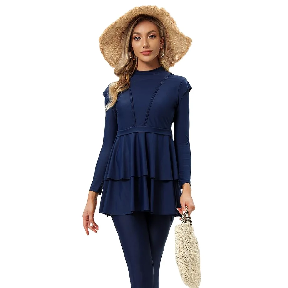 Customized High End Quality Nice Design 2022 New Muslim Ladies Girls Full Covered Modest Swimsuits Islamic Swimwear for Women
