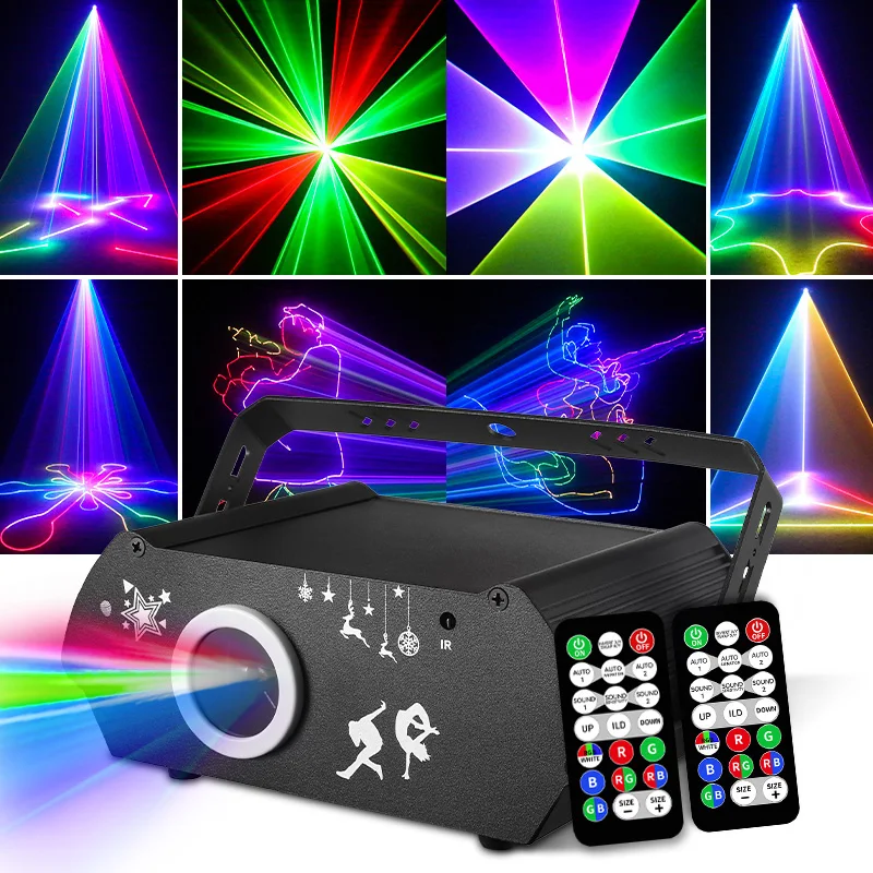 DJ лазерный свет для вечеринки 3D анимация RGB лазерное сценическое освещение DMX512 музыка голосовой контроль диско проекционный