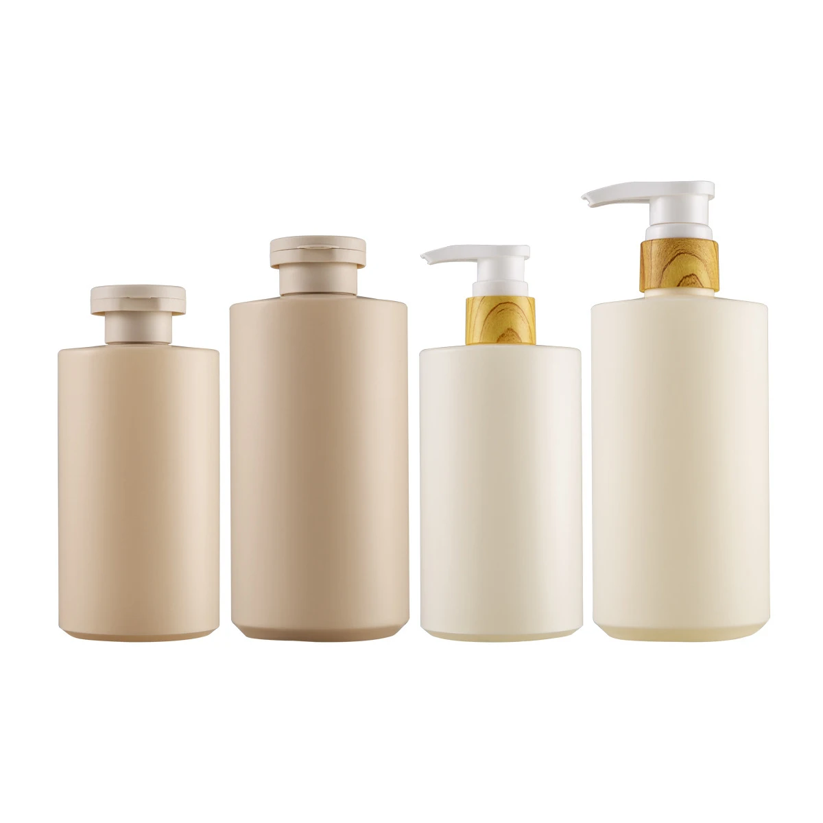 300ml450ml Plastic HDPE cylinder Bottle with Pump for Shampoo Shower Gel Packaging
