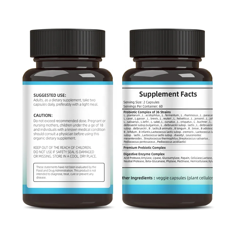 OEM Probiotic Capsules Probiotic 40 Billion CFU Probiotic Capsules Organic Prebiotics Immune, Digestive & Gut Health